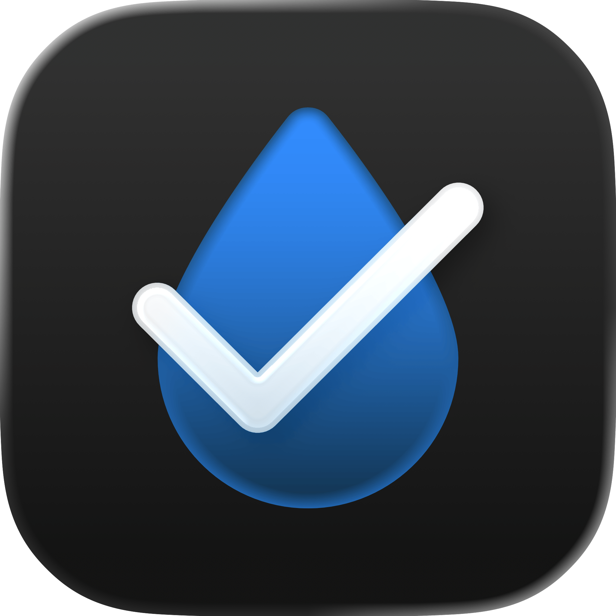 The Hydropal app icon, showing a water droplet with a checkmark in it.