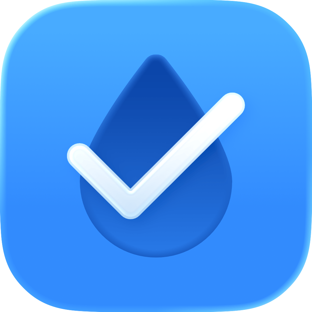 The Hydropal app icon, showing a water droplet with a checkmark in it.