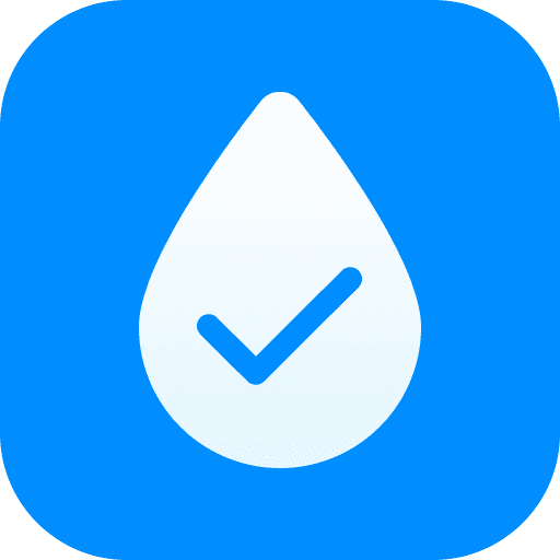 The Hydropal app icon, showing a water droplet with a checkmark in it.